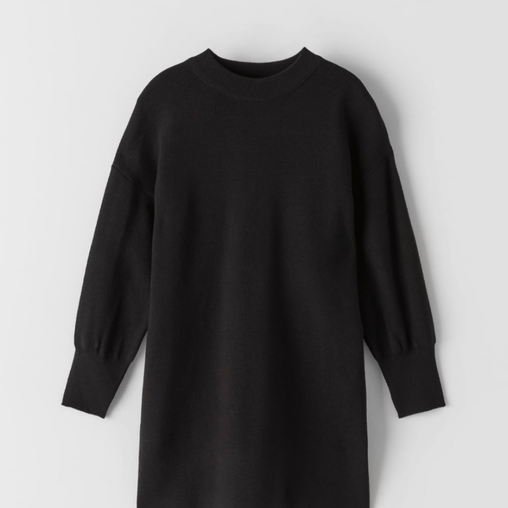 ZARA SWEATER DRESS CREAM AND GREY XS